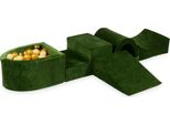 Parco Giochi In Schiuma Con Ponte E Piscina Micro Velvet Soft Olive + 100 Palline: Beige, Oro, Oro Antico