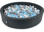 Bacino Di Asciugatura 130X30Cm In Grafite Con 600 Palline: Azzurro, Argento, Trasparente, Bianco