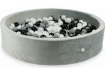Piscina Di Palline 600 Pezzi 130X30 Velluto Grigio: Nero, Grigio, Perla
