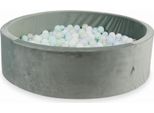 Piscina Di Palline 700 Pezzi 130X40 Velluto Grigio: Azzurro Perla, Menta Chiaro, Opalescente, Bianco