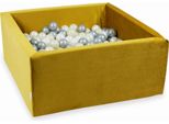 Piscina Di Palline 400 Pezzi 90X90X40 Velluto Oro: Oro Chiaro, Argento, Perla