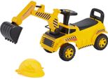 Succebuy Escavatore Da Seduti Per Bambini Da 19 A 36 Mesi, Escavatore Giocattolo Con Casco E Musica, Escavatore Cavalcabile Con Capacità Di Carico Di 25 Kg, Girello Per Bambini, Giallo
