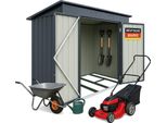 Capannone Albatros Profi L - Metallo Zincato In Antracite (Ral 7016) | 176X112X173Cm, 4,1M³ | Incl. Serratura E Ganci Per Attrezzi | Resistente Alle Intemperie
