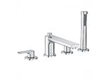 Kludi Zenta Sl Mitigeur Monocommandé Pour Bain Et Douche, Montage Bord De Carrelage à Quatre Trous, Saillie 220Mm, Chrome, 484240565, 484240565