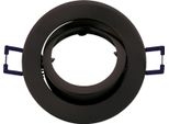 Faretto Da Incasso GU10 Cornice Orientabile Ø68Mm Foro Alluminio Incl. Attacco GU10 Per Lampadine Led Rotondo Nero