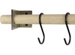 Natural Goods Berlin Gard Knic Oro Antico, Appendiabiti, Appendiabiti, Asta Rotonda In Rovere 130 Cm, 2 Pezzi