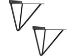 Natural Goods Berlin Supporto Per Mensola Fhain, Supporto Per Mensola, Supporto Per Mensola, Mensola A Muro, Supporto A Muro, Nero, Mensola Da 160 A 200 Mm, 2 Pezzi