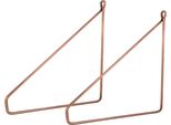 Natural Goods Berlin Supporto Per Mensola Pankow, Supporto Per Mensola, Mensola A Muro, Supporto A Muro, Oro Rosa Antico, Per Mensola Da 250 Mm, 2 Pezzi