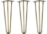 Natural Goods Berlin Gambe Hairpin, Gambe Per Capelli, Gambe Per Mobili, Gambe Per Tavoli, Oro Antico, 40 Cm, 3 Montanti, 3 Pezzi