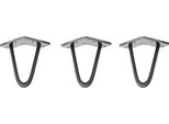Natural Goods Berlin Gambe Hairpin, Gambe A Forcina, Gambe Per Mobili, Gambe Per Tavoli, Antracite Industriale, 15 Cm, 2 Montanti, 3 Pezzi