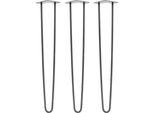 Natural Goods Berlin Hairpin Legs, Gambe A Forcina, Gambe Per Mobili, Gambe Per Tavoli, Antracite Industriale, 71 Cm, 2 Montanti, 3 Pezzi