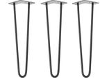 Natural Goods Berlin Gambe Hairpin, Gambe A Forcina, Gambe Per Mobili, Gambe Per Tavoli, Antracite Industriale, 45 Cm, 2 Montanti, 3 Pezzi