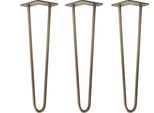 Natural Goods Berlin Gambe Hairpin, Gambe Per Capelli, Gambe Per Mobili, Gambe Per Tavoli, Oro Antico, 45 Cm, 2 Montanti, 3 Pezzi
