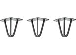 Natural Goods Berlin Gambe Hairpin, Gambe A Forcina, Gambe Per Mobili, Gambe Per Tavoli, Antracite Industriale, 15 Cm, 3 Montanti, 3 Pezzi
