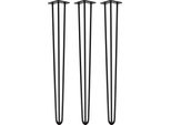 Natural Goods Berlin Gambe Hairpin, Gambe A Forcina, Gambe Per Mobili, Gambe Per Tavoli, Nero, 100 Cm, 3 Montanti, 3 Pezzi