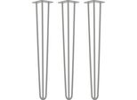 Natural Goods Berlin Gambe Hairpin, Gambe A Forcina, Gambe Per Mobili, Gambe Per Tavoli, Grigio, 71 Cm, 3 Montanti, 3 Pezzi