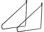 Natural Goods Berlin Supporto Per Mensola Pankow, Supporto Per Mensola, Supporto Per Mensola, Mensola A Muro, Supporto A Muro, Nero, Per Mensola Da 250 Mm, 2 Pezzi