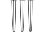 Natural Goods Berlin Gambe Hairpin, Gambe A Forcina, Gambe Per Mobili, Gambe Per Tavoli, Antracite Industriale, 71 Cm, 3 Montanti, 3 Pezzi