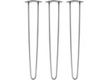 Natural Goods Berlin Gambe Hairpin, Gambe A Forcina, Gambe Per Mobili, Gambe Per Tavoli, Argento Industriale, 71 Cm, 2 Montanti, 3 Pezzi