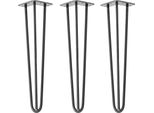 Natural Goods Berlin Gambe Hairpin, Gambe A Forcina, Gambe Per Mobili, Gambe Per Tavoli, Antracite Industriale, 50 Cm, 3 Montanti, 3 Pezzi