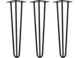 Natural Goods Berlin Gambe Hairpin, Gambe A Forcina, Gambe Per Mobili, Gambe Per Tavoli, Nero, 45 Cm, 3 Montanti, 3 Pezzi
