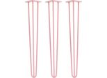 Natural Goods Berlin Gambe Hairpin, Gambe A Forcina, Gambe Per Mobili, Gambe Per Tavoli, Rosa, 71 Cm, 3 Montanti, 3 Pezzi