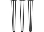 Natural Goods Berlin Gambe Hairpin, Gambe A Forcina, Gambe Per Mobili, Gambe Per Tavoli, Nero, 71 Cm, 3 Montanti, 3 Pezzi