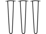 Natural Goods Berlin Gambe Hairpin, Gambe A Forcina, Gambe Per Mobili, Gambe Per Tavoli, Nero, 50 Cm, 2 Montanti, 3 Pezzi