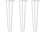 Natural Goods Berlin Gambe Hairpin, Gambe A Forcina, Gambe Per Mobili, Gambe Per Tavoli, Bianco, 45 Cm, 3 Montanti, 3 Pezzi