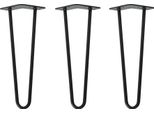 Natural Goods Berlin Gambe Hairpin, Gambe A Forcina, Gambe Per Mobili, Gambe Per Tavoli, Nero, 35 Cm, 2 Montanti, 3 Pezzi