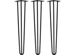 Natural Goods Berlin Gambe Hairpin, Gambe A Forcina, Gambe Per Mobili, Gambe Per Tavoli, Nero, 60 Cm, 3 Montanti, 3 Pezzi