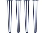 Natural Goods Berlin Gambe Hairpin, Gambe A Forcina, Gambe Per Mobili, Gambe Per Tavoli, Blu Navy, 71 Cm, 3 Montanti, 4 Pezzi