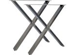 Natural Goods Berlin Mobili X-FORM, Guide Per Tavolo, Gambe Per Tavolo, Struttura Per Tavolo, Tavolo Da Pranzo, Panca, Tavolino, Industriale, L70Xh72 Cm, 2 Pezzi