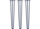 Natural Goods Berlin Gambe Hairpin, Gambe A Forcina, Gambe Per Mobili, Gambe Per Tavoli, Blu Navy, 71 Cm, 3 Montanti, 3 Pezzi