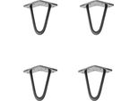 Natural Goods Berlin Gambe Hairpin, Gambe A Forcina, Gambe Per Mobili, Gambe Per Tavoli, Antracite Industriale, 15 Cm, 2 Montanti, 4 Pezzi