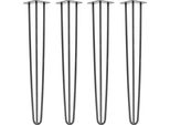 Natural Goods Berlin Hairpin Legs, Gambe A Forcina, Gambe Per Mobili, Gambe Per Tavoli, Antracite Industriale, 71 Cm, 3 Montanti, 4 Pezzi