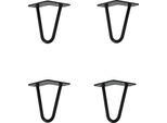Natural Goods Berlin Gambe Hairpin, Gambe A Forcina, Gambe Per Mobili, Gambe Per Tavoli, Nero, 15 Cm, 2 Montanti, 4 Pezzi