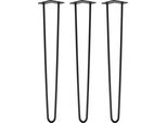 Natural Goods Berlin Gambe Hairpin, Gambe A Forcina, Gambe Per Mobili, Gambe Per Tavoli, Nero, 71 Cm, 2 Montanti, 3 Pezzi