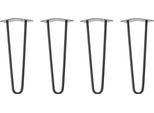 Natural Goods Berlin Gambe Hairpin, Gambe A Forcina, Gambe Per Mobili, Gambe Per Tavoli, Antracite Industriale, 35 Cm, 2 Montanti, 4 Pezzi