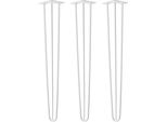 Natural Goods Berlin Gambe Hairpin, Gambe A Forcina, Gambe Per Mobili, Gambe Per Tavoli, Bianco, 71 Cm, 3 Montanti, 3 Pezzi
