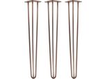 Natural Goods Berlin Gambe Hairpin, Gambe A Forcina, Gambe Per Mobili, Gambe Per Tavoli, Oro Rosa Antico, 71 Cm, 3 Montanti, 3 Pezzi