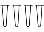 Natural Goods Berlin Gambe Hairpin, Gambe A Forcina, Gambe Per Mobili, Gambe Per Tavoli, Nero, 35 Cm, 2 Montanti, 4 Pezzi