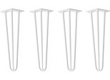 Natural Goods Berlin Gambe Hairpin, Gambe Per Capelli, Gambe Per Mobili, Gambe Per Tavoli, Bianco, 40 Cm, 3 Montanti, 4 Pezzi