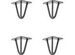 Natural Goods Berlin Gambe Hairpin, Gambe A Forcina, Gambe Per Mobili, Gambe Per Tavoli, Antracite Industriale, 15 Cm, 3 Montanti, 4 Pezzi