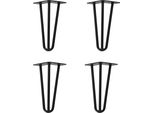 Natural Goods Berlin Gambe Hairpin, Gambe A Forcina, Gambe Per Mobili, Gambe Per Tavoli, Nero, 20 Cm, 3 Montanti, 4 Pezzi