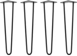 Natural Goods Berlin Gambe Hairpin, Gambe A Forcina, Gambe Per Mobili, Gambe Per Tavoli, Nero, 50 Cm, 2 Montanti, 4 Pezzi