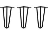 Natural Goods Berlin Gambe Hairpin, Gambe A Forcina, Gambe Per Mobili, Gambe Per Tavoli, Nero, 20 Cm, 3 Montanti, 3 Pezzi
