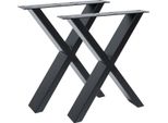 Natural Goods Berlin Mobili X-FORM, Guide Per Tavolo, Gambe Per Tavolo, Struttura Per Tavolo, Tavolo Da Pranzo, Panca, Tavolino, Nero, L40Xh42 Cm, 2 Pezzi