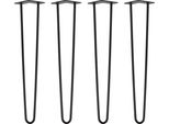 Natural Goods Berlin Gambe Hairpin, Gambe A Forcina, Gambe Per Mobili, Gambe Per Tavoli, Nero, 60 Cm, 2 Montanti, 4 Pezzi