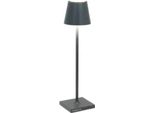 Lampada A Led Da Tavolo Poldina Pro Micro Grigio Scuro Ricaricabile E Dimmerabile Con Batteria Fino A 12 Ore